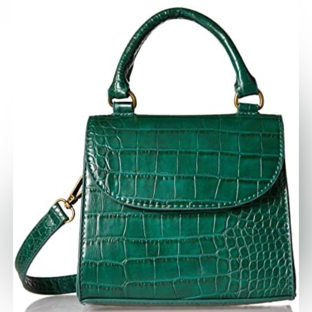 Chic Green Crocodile-Embossed Mini Bag
